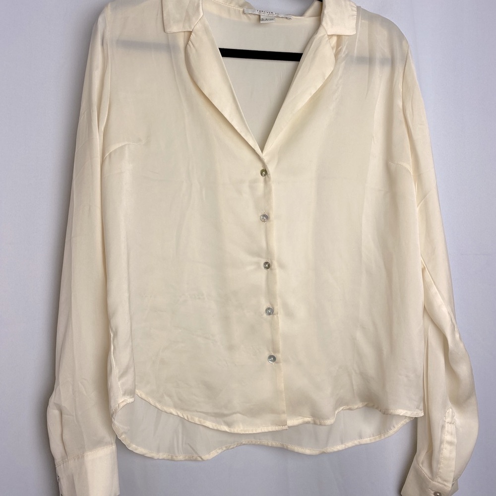 Button down satin blouse